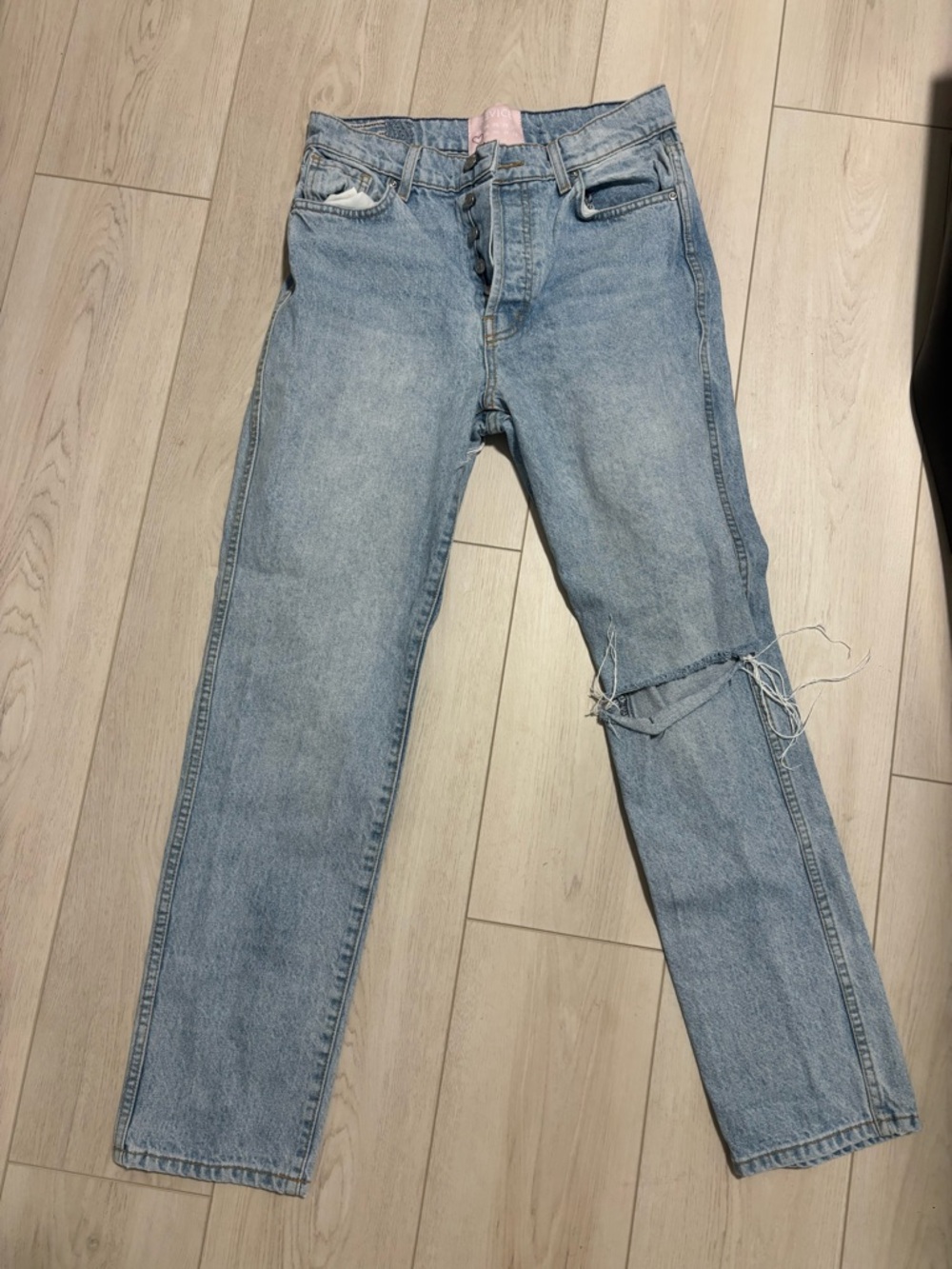 REVICE light blue denim jeans with pink label